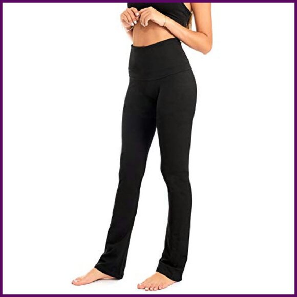 Bootcut Fold Over Leggings with Pocket - Plus Size Yoga Pants - Picture 3 of 8